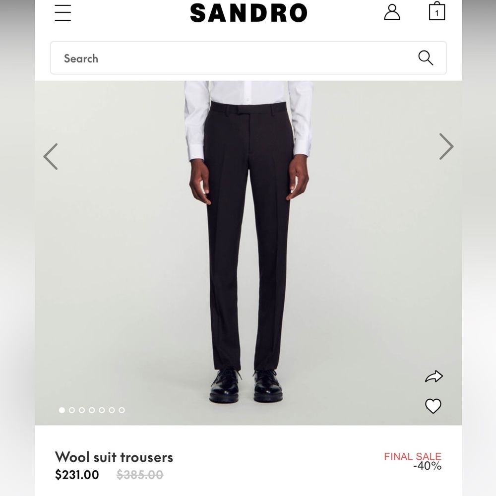 Sandro blue wool dress pants size 40 - US 31-32 - perfect condition